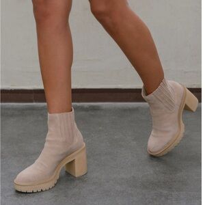 Dolce Vita Beige Heeled Ankle Boots